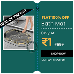 Get Grey Abstract Rubber 24x16 Inches AntiSkid Bath Mat @ Rs.1 — 250 × 250