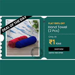 Get Assorted Microfiber Solid 270 GSM Set of 2 Hand Towels by MFD Home Furnishing @ Rs.1 — 250 × 250