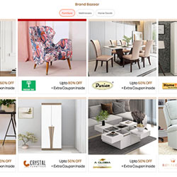 Enjoy up to 75% OFF + 50% Cashback on Furniture & Decor — 250 × 250